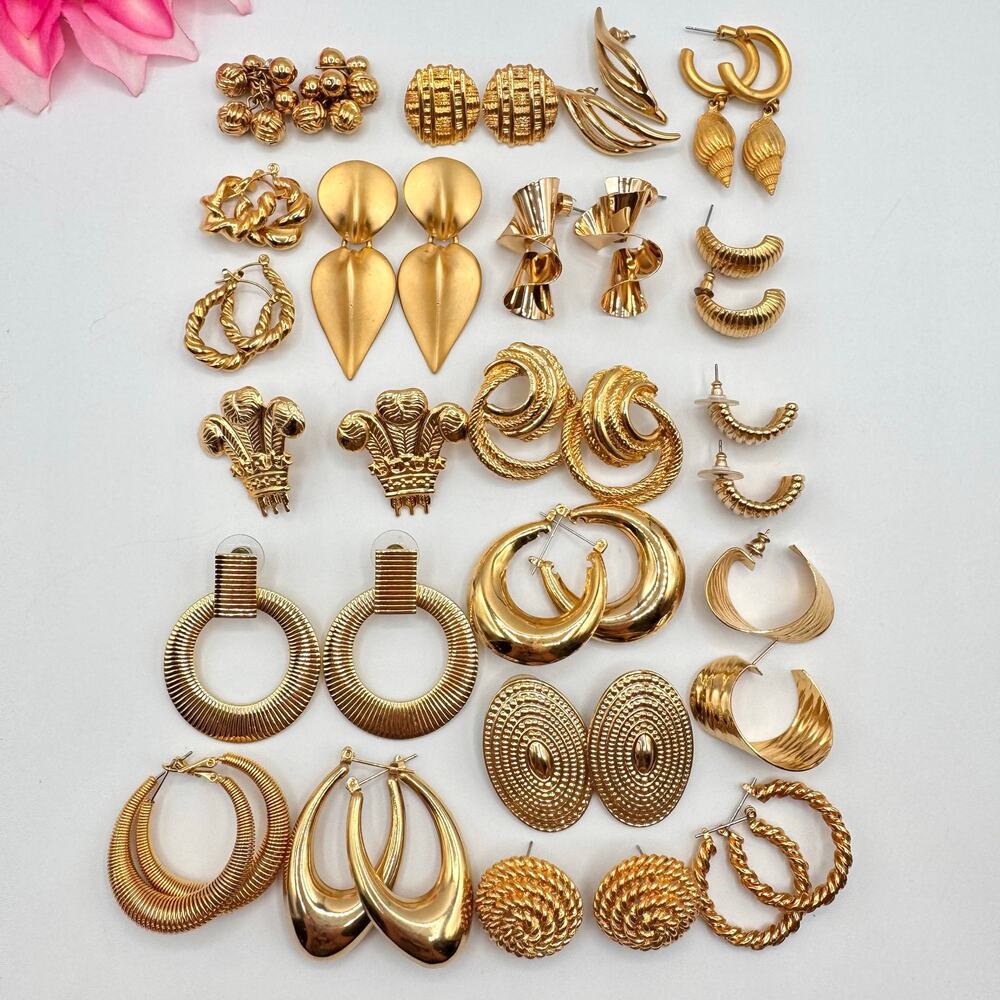 Pierced Earring Lot Costume Jewelry Mixed Styles Vintage To Now Reseller 20 Pair